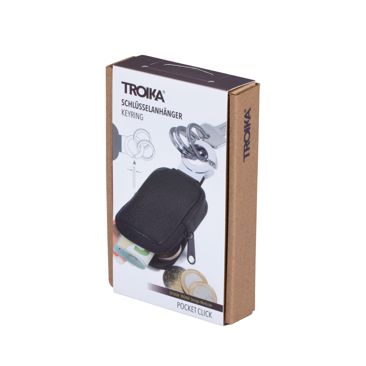Troika - Keyring - Black leather case