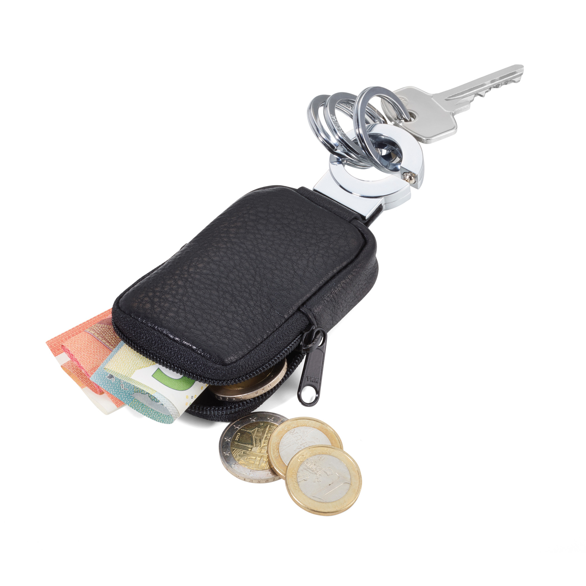 Troika - Keyring - Black leather case