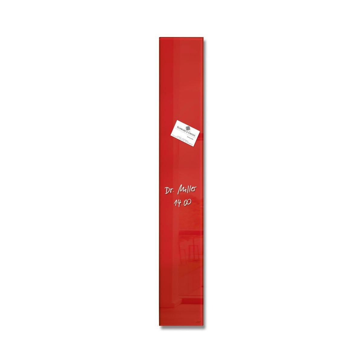 GL104 - Sigel - Magnetic Glass Board - Red - 12 x 78 x 1,5 cm