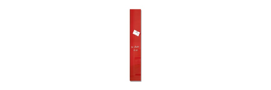 GL104 - Sigel - Magnetic Glass Board - Red - 12 x 78 x 1,5 cm