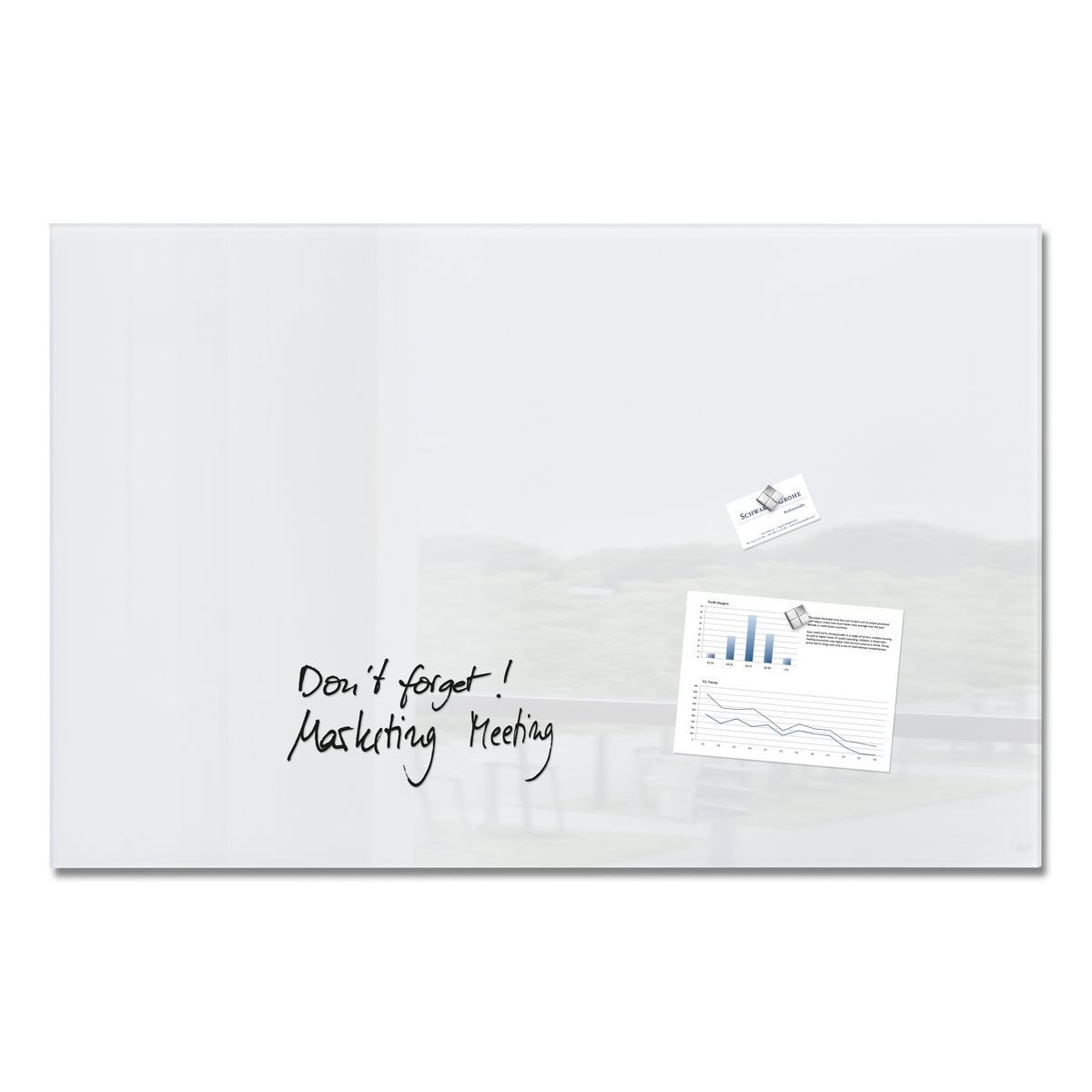 GL141 - Sigel - Magnetic Glass Board - Super White - 100 x 65 cm 