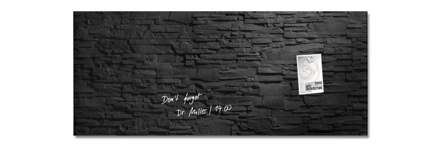 GL249 - Sigel - Magnetic Glass Boards - Slate - 130 x 55 cm