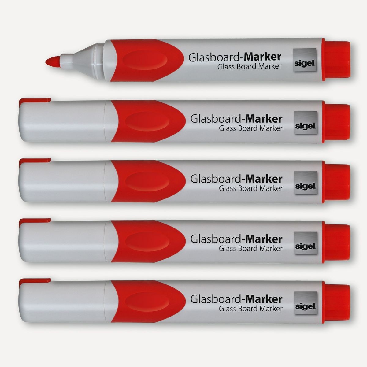 GL713 - Sigel - Glass Board Markers, 2-3 mm round nib - Red