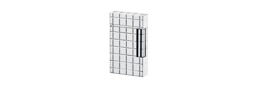 Dupont - 016953 - 2 Line Lighter - Solid 18Kt White Gold